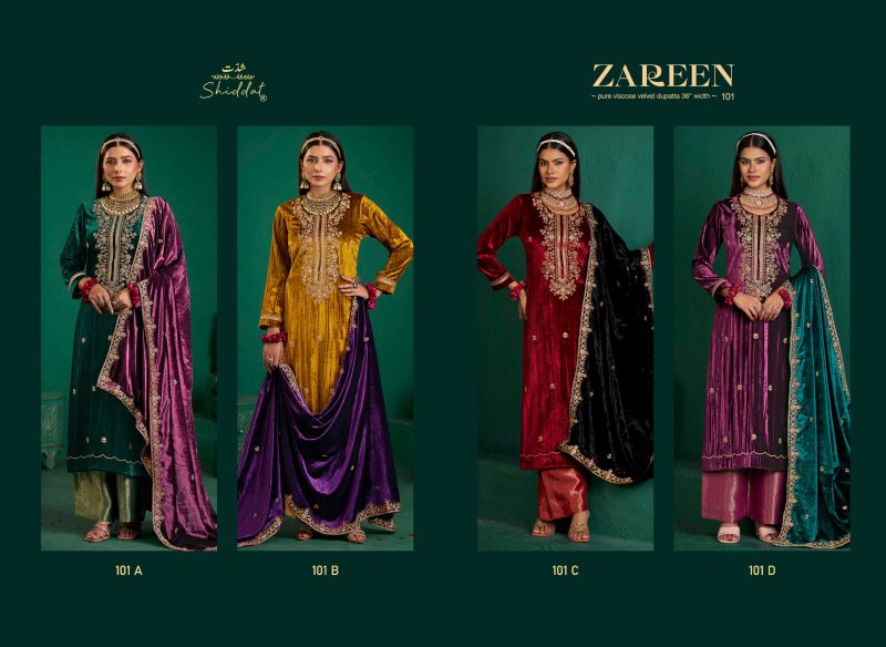Zareen By Shiddat Viscose Velvet Salwar Kameez 